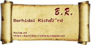 Berhidai Richárd névjegykártya